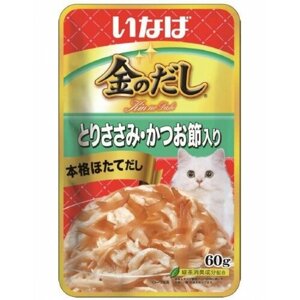 Пауч INABA киннодаси для кошек с куриным филе и кацуобуси в желе 60г