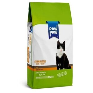 Pawpaw Sterilised Cat Food with Salmon сухой корм для стерилизованных кошек с лососем 7кг