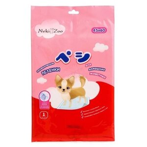 Пеленки для собак впитывающие Maneki NekiZoo S 45х60 см 1 шт. 45 см 60 см розовый