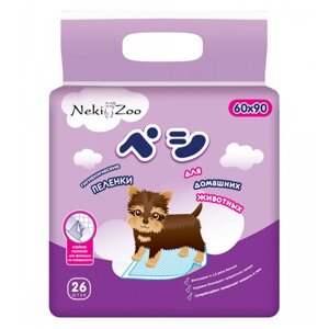 Пеленки MANEKI NekiZoo гигиенические для домашних животных, впитывающие, одноразовые, 60х90см 26шт ПР0045572