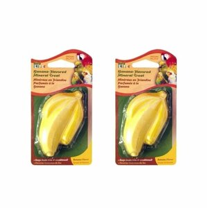 PENN-PLAX Лакомство для птиц Минеральный камень banana, 2 штуки