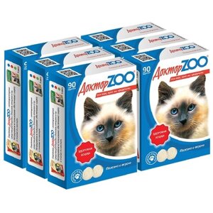 Пищевая добавка Доктор ZOO для кошек Здоровая кошка с морскими водорослями , 90 таб. х 6 уп.