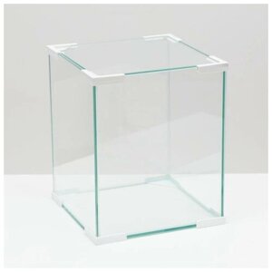 Пижон Аква Аквариум "Куб", покровное стекло, 31 литр, 30 x 30 x 35 см, белые уголки