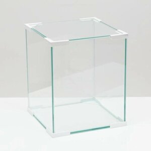 Пижон Аква Аквариум "Куб", покровное стекло, 31 литр, 30 x 30 x 35 см, белые уголки