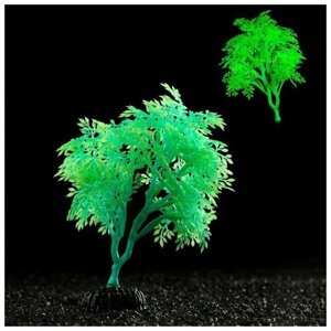 Пижон Аква Растение искусственное аквариумное Пижон Аква, светящееся, зелёное, 15 см