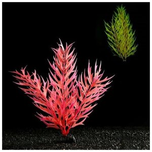 Пижон Аква Растение искусственное аквариумное, светящееся, 20 см, красное