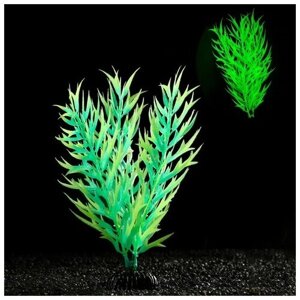 Пижон Аква Растение искусственное аквариумное, светящееся, 20 см, зелёное