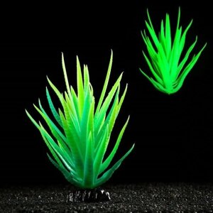 Пижон Аква Растение искусственное аквариумное, светящееся, 20 см, зелёное