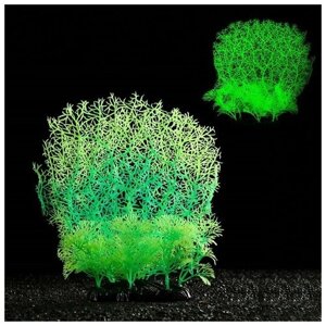Пижон Аква Растение искусственное аквариумное, светящееся, 23 см, зелёное