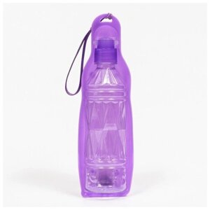 Пижон Автопоилка прогулочная с фигурной бутылочкой, 450 мл, фиолетовая