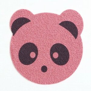 Пижон Коврик 2-в-1 под миску/туалет для животных "Панда", 30 х 30 см, розовый