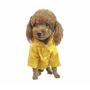 Плащ-дождевик с капюшоном для собак мелких и средних пород, размер S