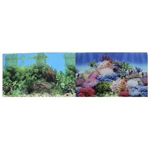 Пленочный фон для аквариума Prime Коралловый рай/Подводный пейзаж 60х150х60 см