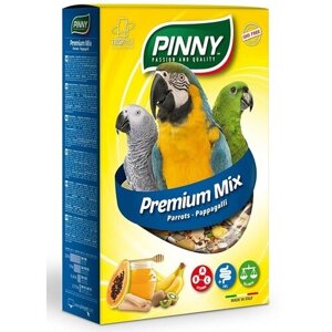 Полнорационный корм PINNY PM для средних и крупных попугаев с фруктами, бисквитом и витаминами 700г