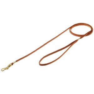 Поводок для собак ZooOne с карабином (лента-чулок) обжим 1.2 м 5 мм светло-коричневый/золотой