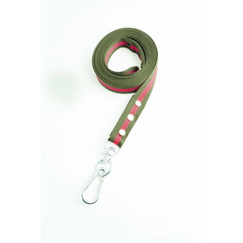 Поводок Хвостатыч для собак с вертлюгом нейлон 7 м х 30 мм (зелено-красный)
