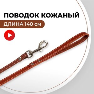 Поводок кожаный для маленьких и средних собак, 140 см