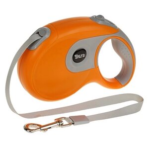 Поводок-рулетка для собак DIIL 3244304 / 3244305 / 3244306 / 3244307 / 3244308 8 м оранжевый/серый