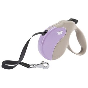 Поводок-рулетка для собак Ferplast Amigo tape M 5 м фиолетовый/серый