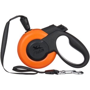 Поводок-рулетка для собак Fida Mars тросовая (M) 5 м оранжевый/черный