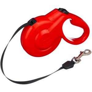 Поводок-рулетка для собак Fida Styleash ленточная (M) 5 м красный
