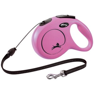 Поводок-рулетка для собак Flexi New Classic M тросовый 8 м розовый