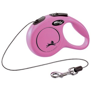 Поводок-рулетка для собак Flexi New Classic XS тросовый 3 м розовый