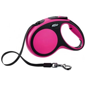Поводок-рулетка для собак Flexi New Comfort M ленточный 5 м розовый