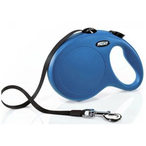 Поводок-рулетка Флекси New Classic синий для собак до 20 кг, М, 5 м