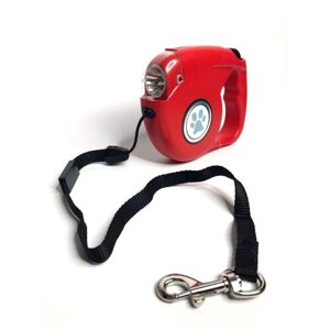Поводок-рулетка с LED фонариком Рыжий кот, 5 м, до 35 кг.