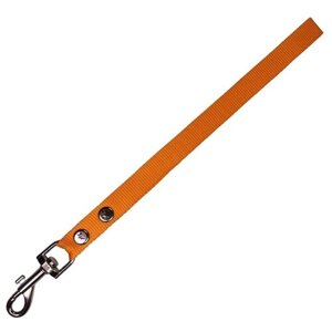 Поводок-водилка с большой ручкой для средних собак нейлоновый 40 см х 20 мм оранжевый (до 35 кг)
