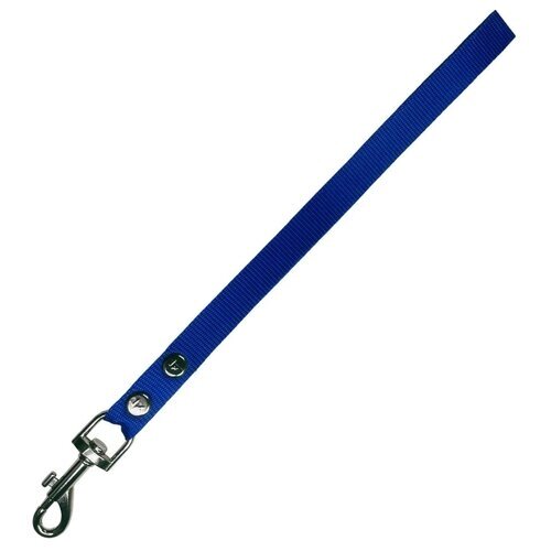 Поводок-водилка с большой ручкой для средних собак нейлоновый 50 см х 20 мм голубой (до 35 кг)