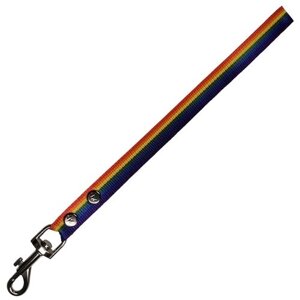 Поводок-водилка с большой ручкой для средних собак нейлоновый 50 см х 20 мм разноцветный (до 35 кг)