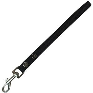 Поводок-водилка с большой ручкой для средних собак нейлоновый прорезиненный 50 см х 20 мм черный (до 35 кг)