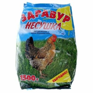 Премикс Здравур "Несушка" для кур и домашней птицы, минеральная добавка, 1,5 кг, комплект из 4 шт)