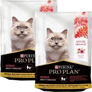 PRO PLAN NATURE ELEMENTS CAT STERILISED для взрослых кастрированных котов и стерилизованных кошек с курицей (0,2 + 0,2 кг)