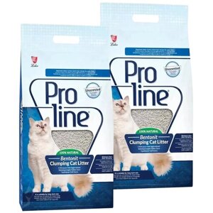 PROLINE наполнитель комкующийся для туалета кошек гипоаллергенный без запаха (5 + 5 л)