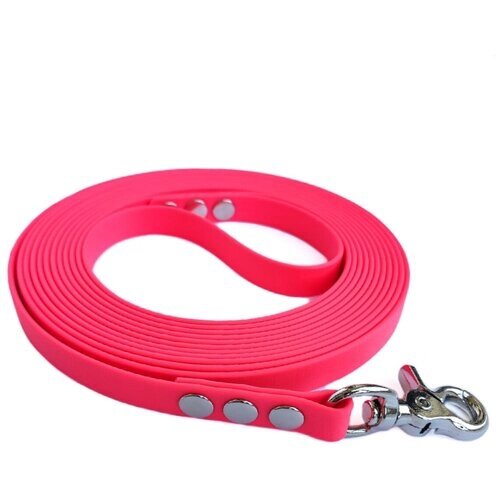 R-Dog Поводок из биотана, стальной карабин "клещи", цвет светло-розовый, 1 метр, ширина 1,6 см