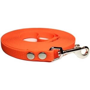 R-Dog Поводок из мягкого биотана Гекса, стальной карабин для собак до 15 кг, цвет оранжевый, 1 метр, ширина 1,6 см