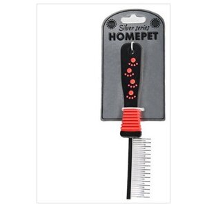 Расческа Homepet Silver Series с переменными зубьями металлическая для кошек и собак (21 х 2,5 см, Черный)