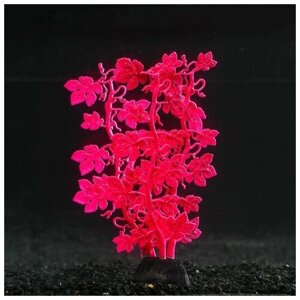 Растение аквариумное КНР силиконовое, светится в темноте, 6,5х18 см, красное