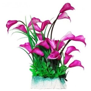 Растение для аквариума Уют Лиловые цветы, 24 см, 270 гр