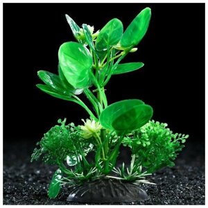Растение искусственное аквариумное, 10 см, зелёное, 1 шт.