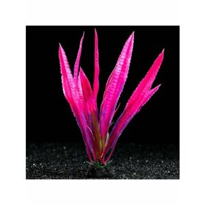 Растение искусственное аквариумное, 4х20 см розовое, 1 шт.