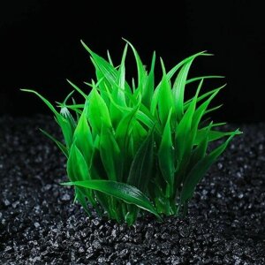 Растение искусственное аквариумное кустовое, 10 см, зеленый (2 шт)