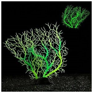 Растение искусственное аквариумное, светящееся, 20 см, зелёное 7514200