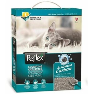 Reflex 6 л комкующийся бентонитовый наполнитель для кошачьего туалета с повышенной впитываемостью 3 шт
