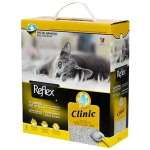 Reflex Комкующийся наполнитель для кошачьего туалета, премиум, гипоаллергенный, антибактериальный эффект 6л