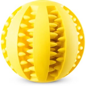 Резиновый мяч для собак 5 см "Пушистая Лапка" игрушка для животных, резиновая игрушка для собак, жевательная игрушка, жевательный мяч цвет: желтый