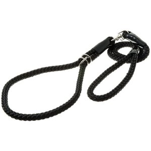 Ринговка для собак (поводок-удавка) для дрессировки и выставки / для средних и крупных пород, Zoo One круглая с кольцом, 12 мм, черная / PEB-12 BL